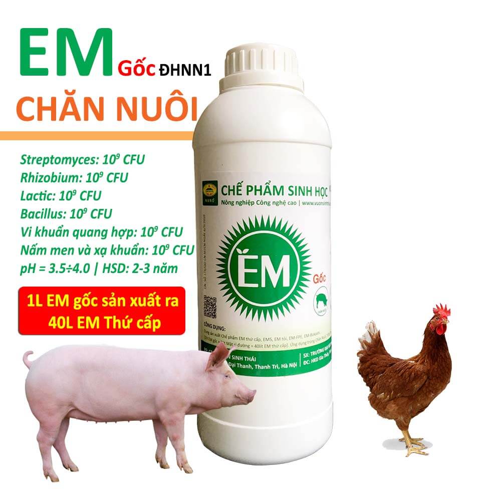 Combo 2 lít Chế phẩm sinh học EM gốc và 5kg Mật Rỉ Đường đậm đặc. Men vi sinh chuẩn gốc của Đại học NN1 Hà Nội. Với hàng tỷ vi sinh vật có lợi