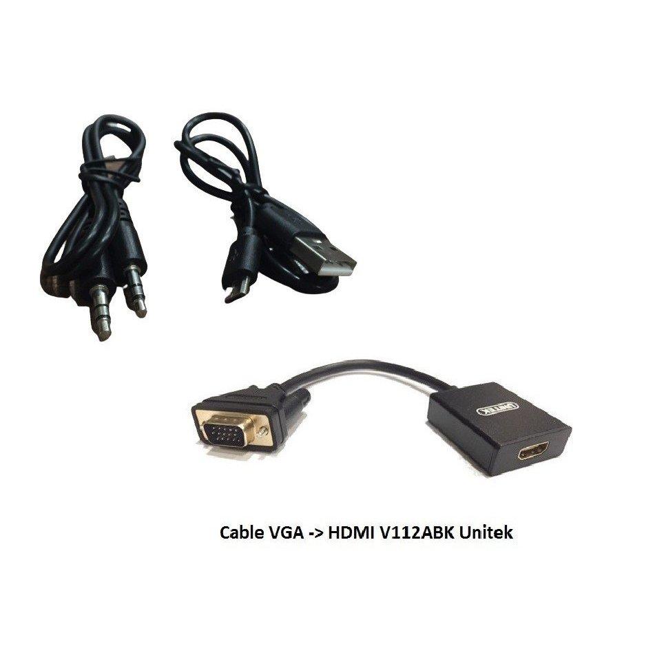 Cáp chuyển VGA qua HDMI Unitek V112ABK - HÀNG CHÍNH HÃNG