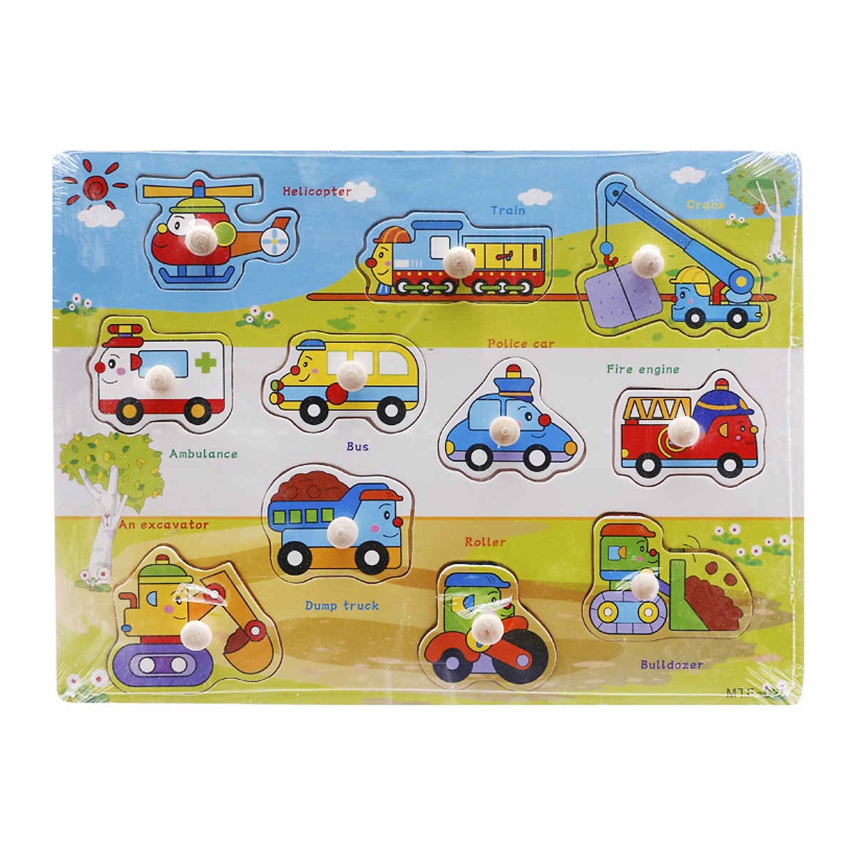 Set 5 bảng ghép hình có núm nhiều chủ đề MK01
