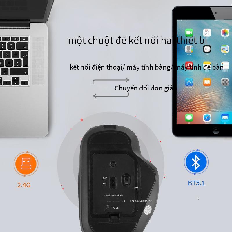 Ưu đãi đặc biệt chuột bluetooth hai chế độ công thái học yên tĩnh có thể sạc lại với hai máy tính chuột bluetooth không dây có đèn đầy màu sắc