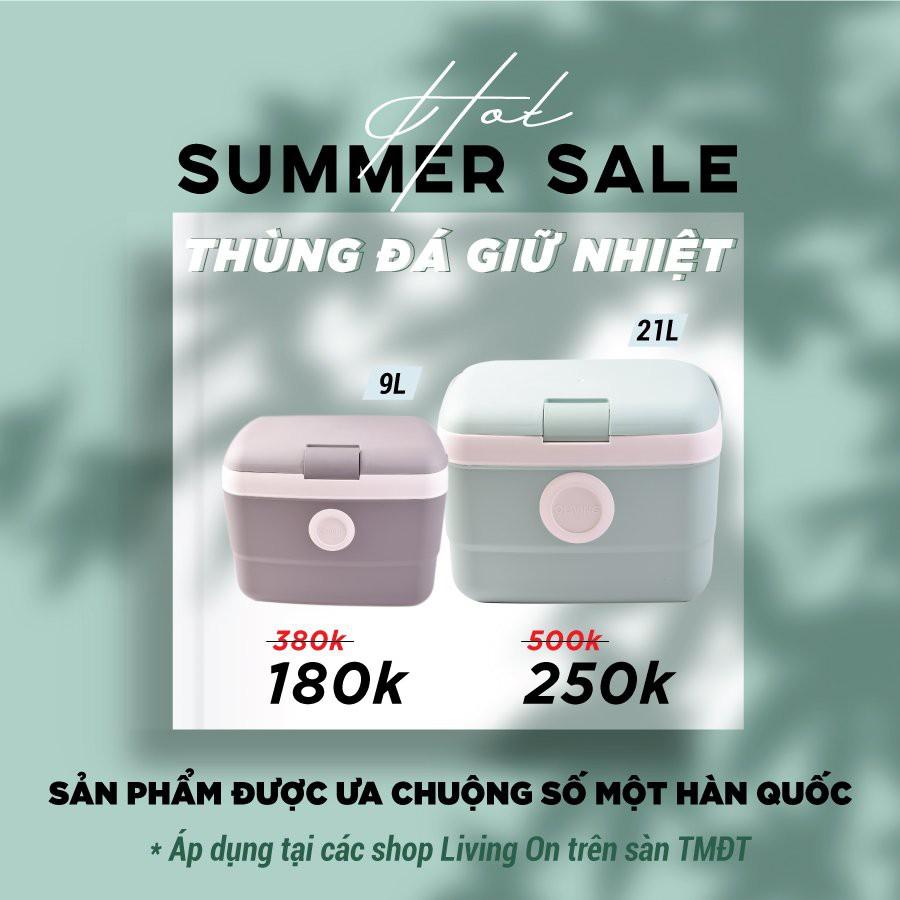 Siêu hot mùa hè - Thùng đá giữ lạnh trữ thực phẩm LIVING ON giải nhiệt mùa hè dung tích 9L - 21L - COMBO