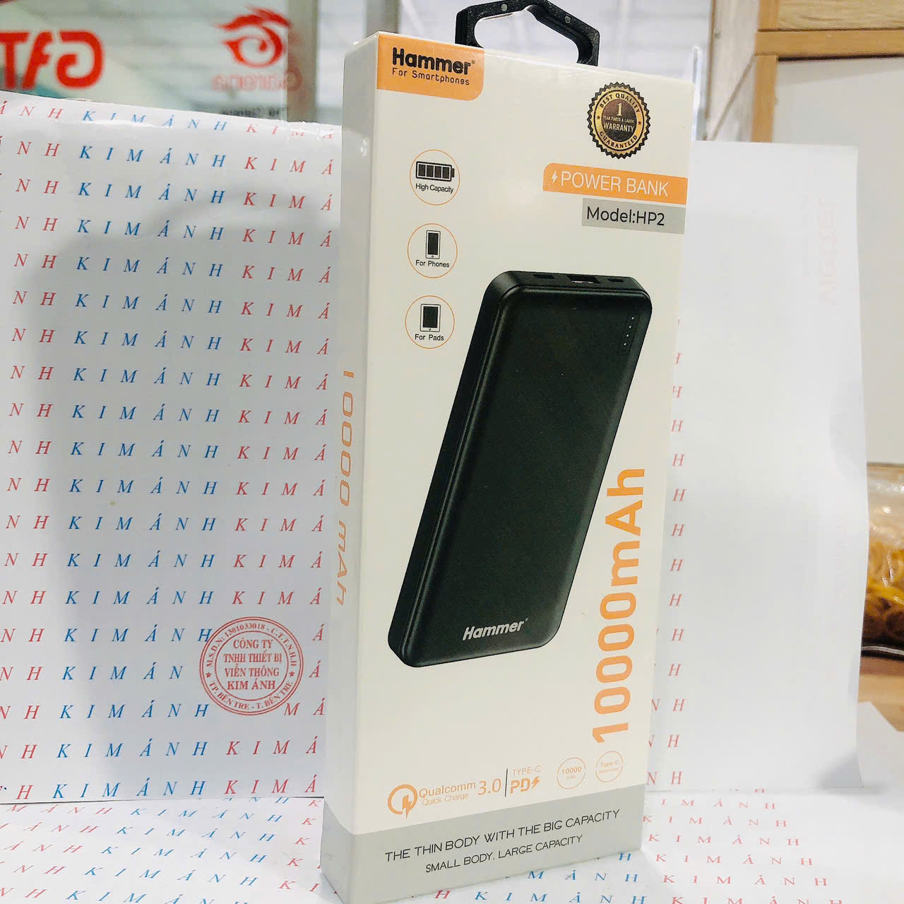 Pin sạc dự phòng Ham mer ( HP2 ) dung lượng 10.000 mAh, sạc nhanh QC 3.0, PD 20w, Hàng chính hãng bảo hành 12 tháng