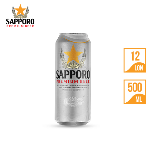 Combo 02 thùng Bia Sapporo Premium - 12 lon 500ml 