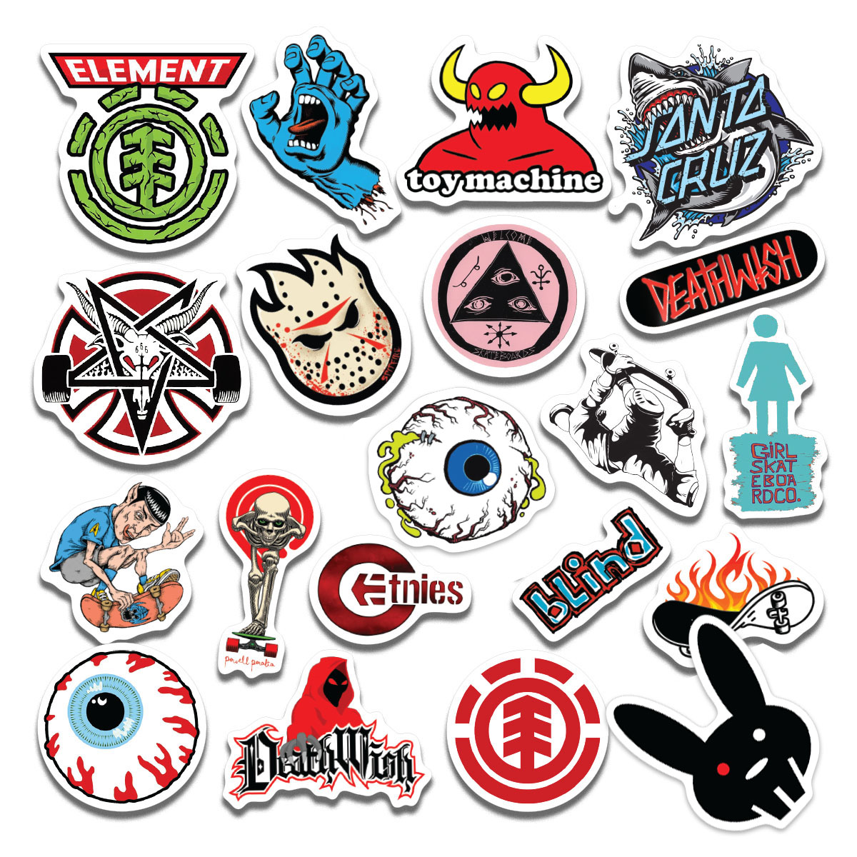 Sticker Skateboard Trượt Ván Ngẫu Nhiên Chất Lượng Cao Chống Nước Trang Trí Nón Bảo Hiểm Vali Đàn Xe Máy Xe Đạp