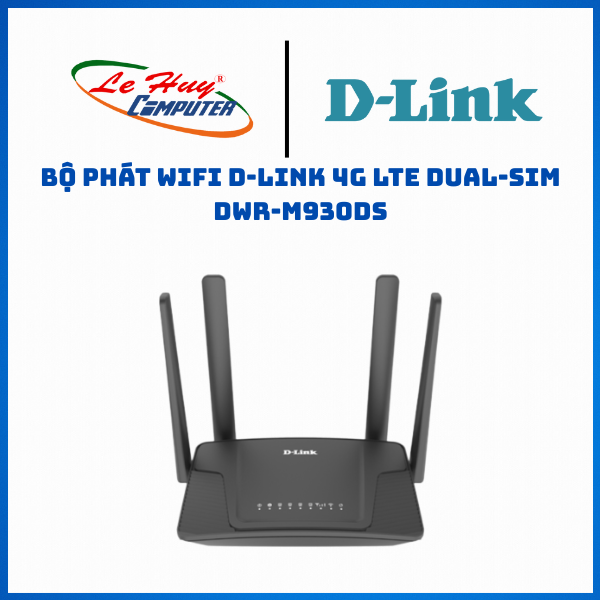 Bộ Phát Wifi D-Link 4G LTE Dual-Sim DWR-M930DS (300 Mbps/ Wifi 4/ 2.4 GHz) - Hàng Chính Hãng
