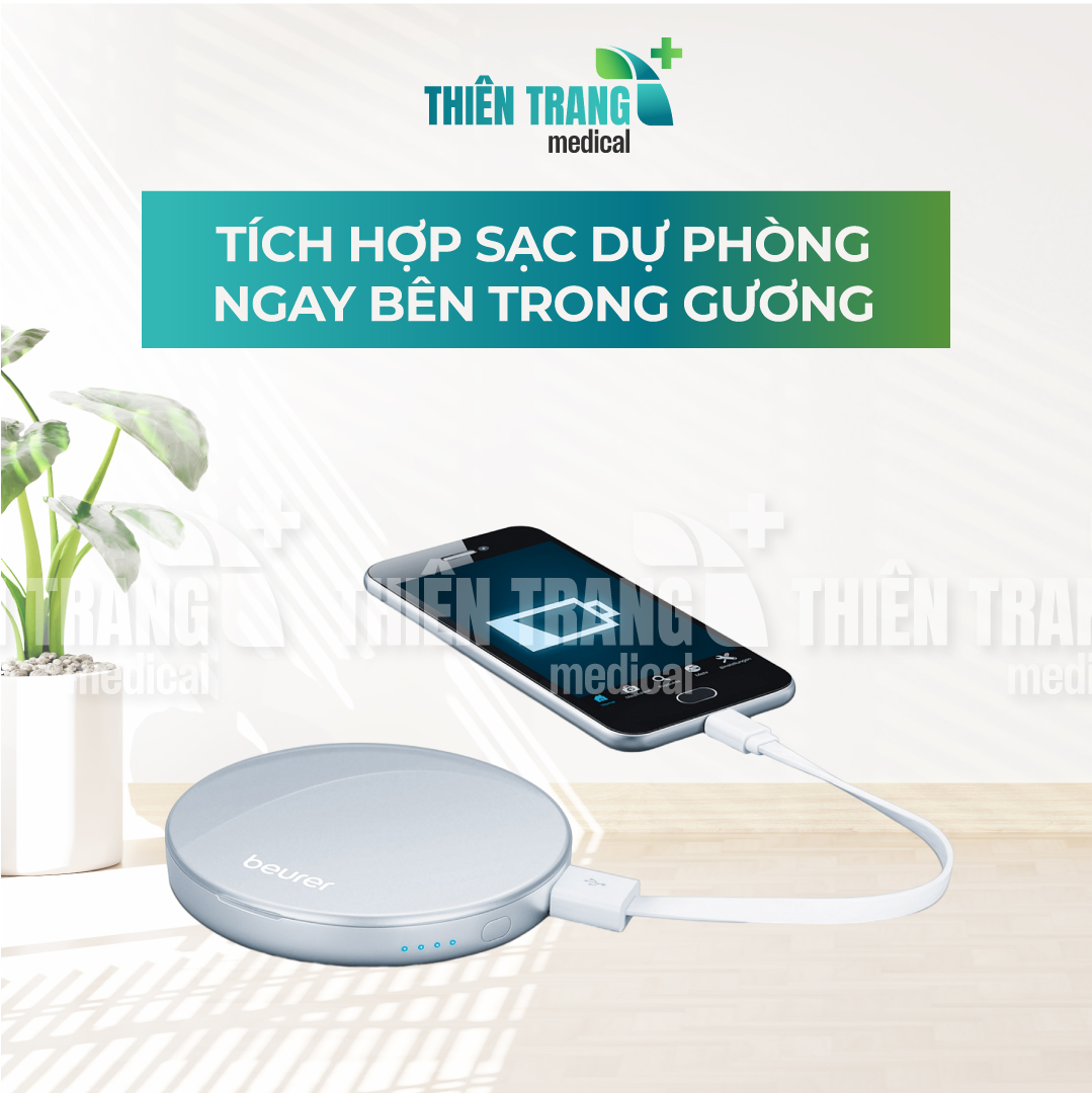 Gương trang điểm tích hợp sạc dự phòng, Model: BS39: