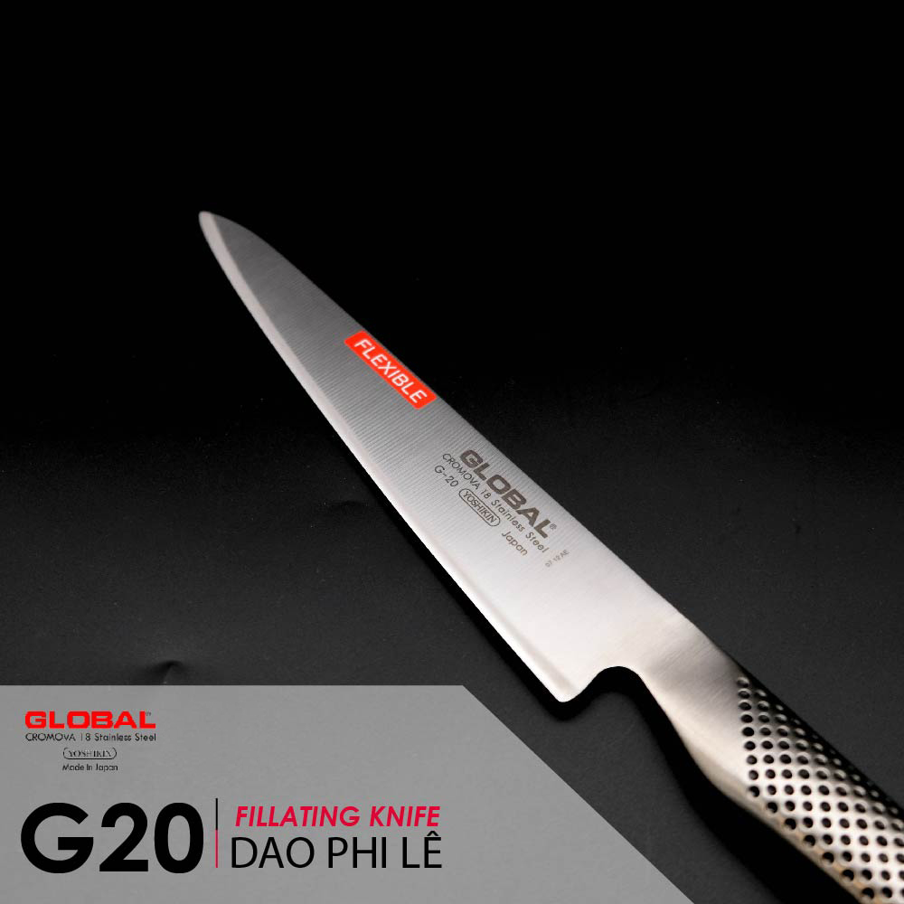 Dao bếp Nhật cao cấp Global G20 Filleting Knife - Dao phi lê (210mm)- Dao bếp Nhật chính hãng