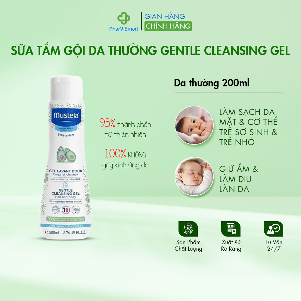 Tắm Gội 2IN1 Cho Trẻ Em MUSTELA Phù Hợp Cho Mọi Loại Da Kể Cả Da Nhạy Cảm Nhất