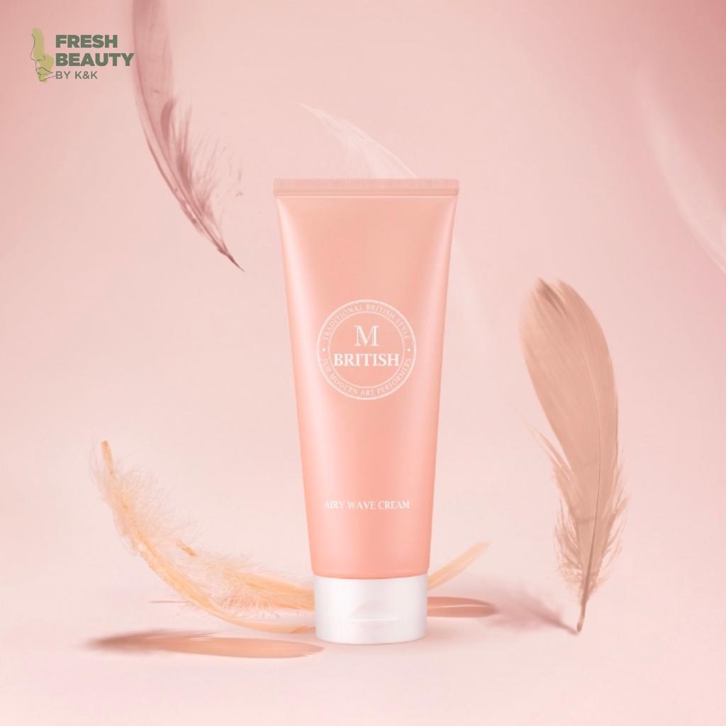 Kem dưỡng tóc giữ nếp BRITISH M Airy Wave Cream tạo kiểu uốn xoăn, phục hồi và bền lọn sóng 150 ml