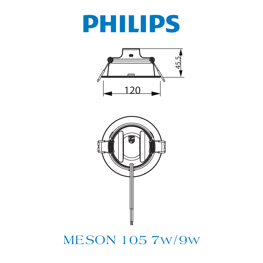 Bộ Đèn PHILIPS LED Âm Trần MESON IO Thế Hệ Mới - 5W 7W 9W 13W