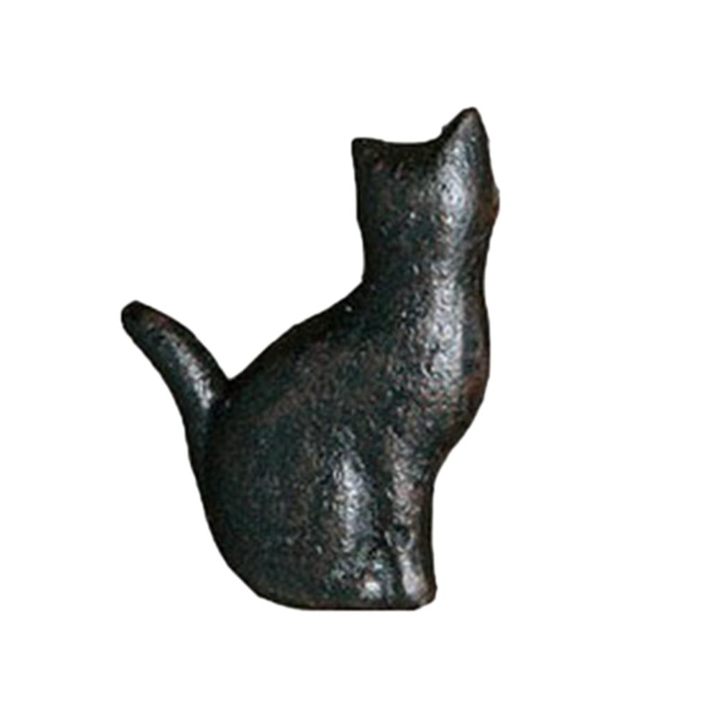 4pcs Retro Cat Design Furniture Door Knob Cast Iron Wardrobe Drawer Pulls