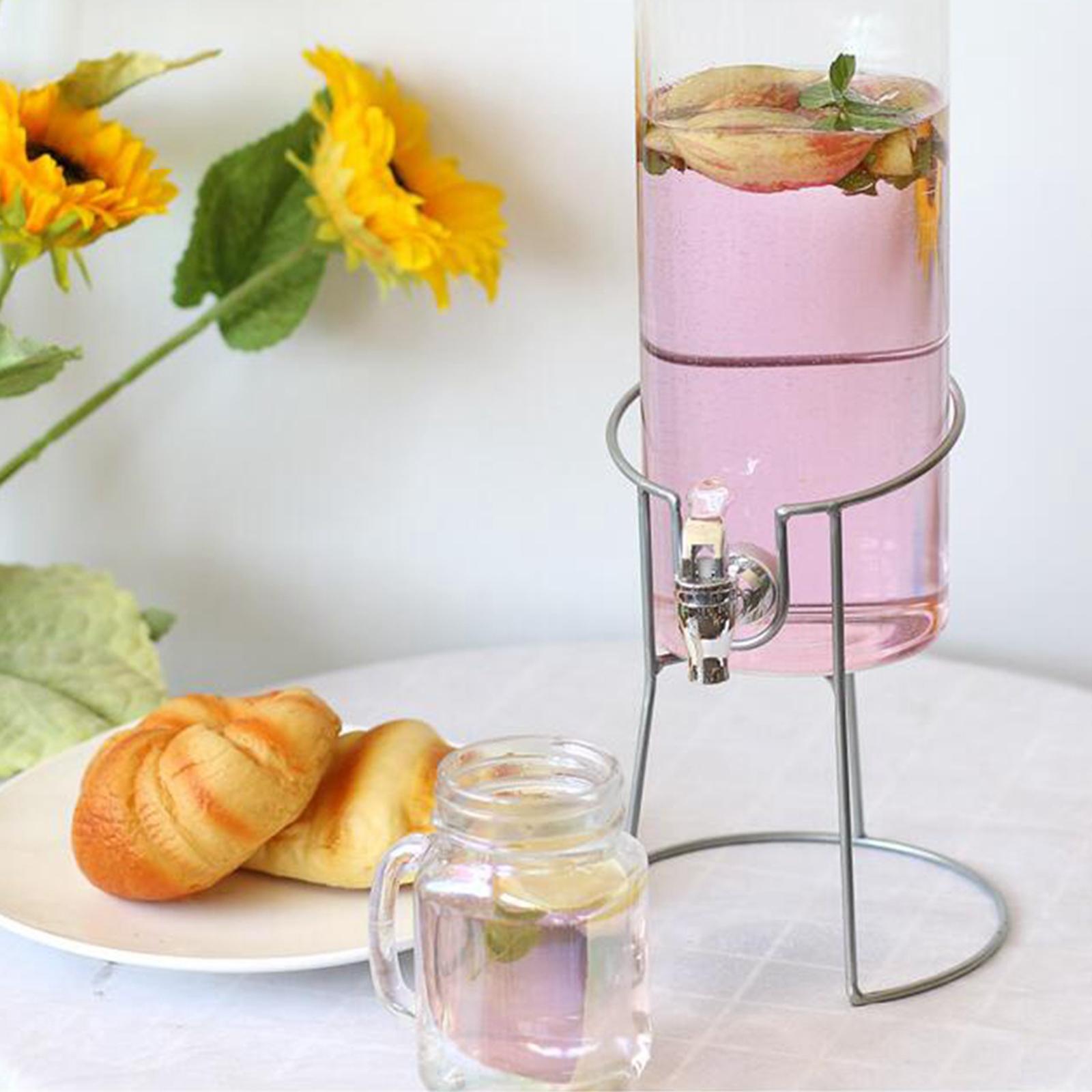 Glass Jar Drink Dispenser Metal Stand Basket Party Tea Holder M