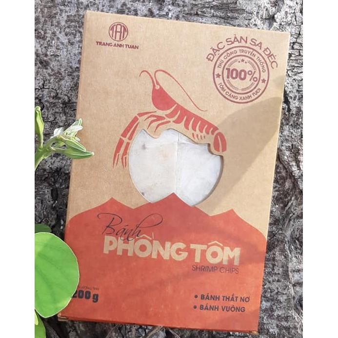 Bánh phồng tôm cao cấp hiệu TRANG ANH TUẤN loại 1 với 70% tôm càng xanh tươi - Đặc sản Sa Đéc