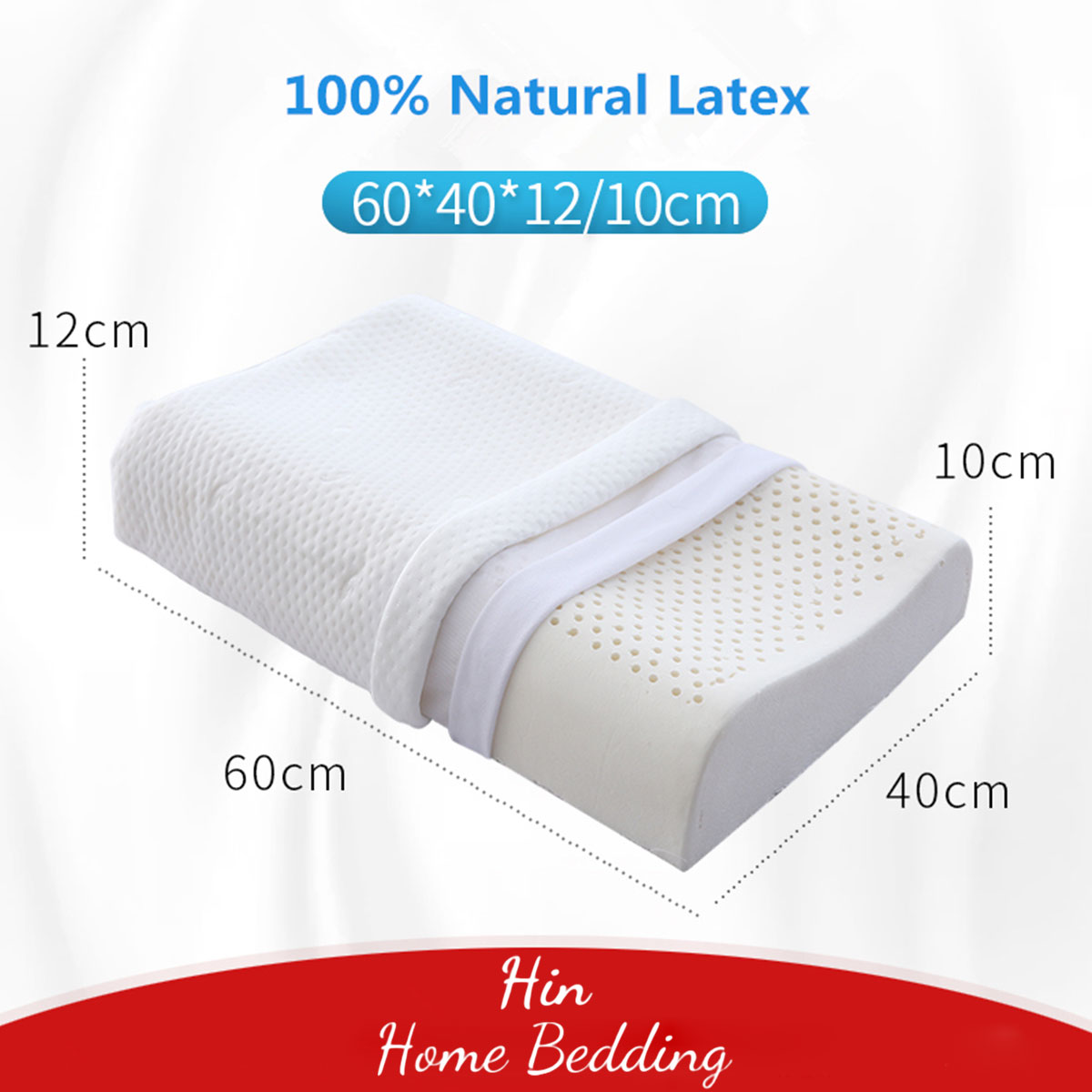 Gối Cao Su Massage Thiên Nhiên Kết Hợp Lượn Sóng Hin Home Bedding Gối Ngủ Nằm Êm Ngủ Ngon