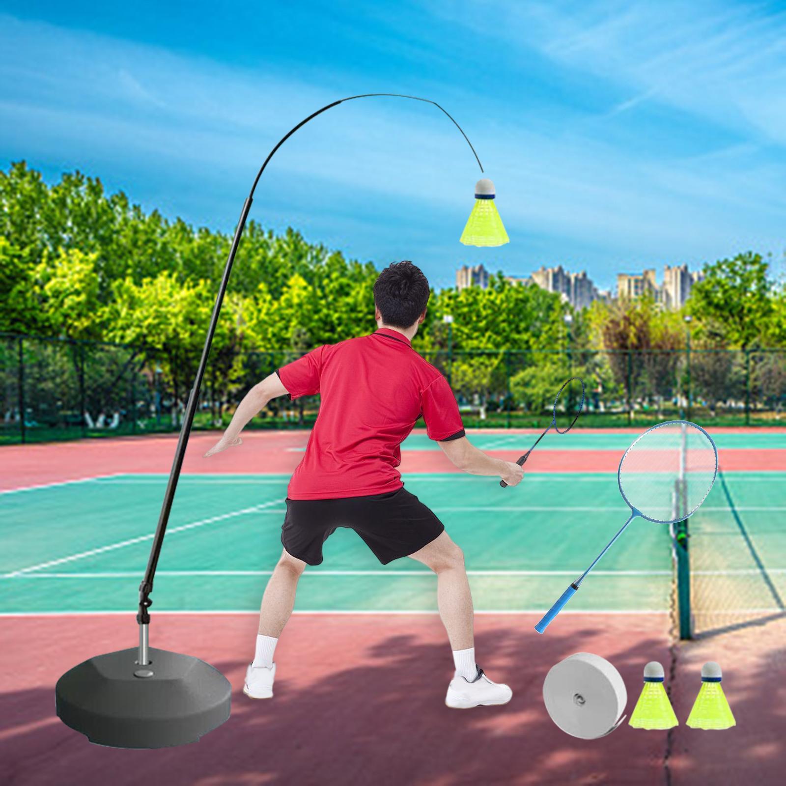 Portable Self Practice Trainer Aid Kids Adults Badminton Training Device