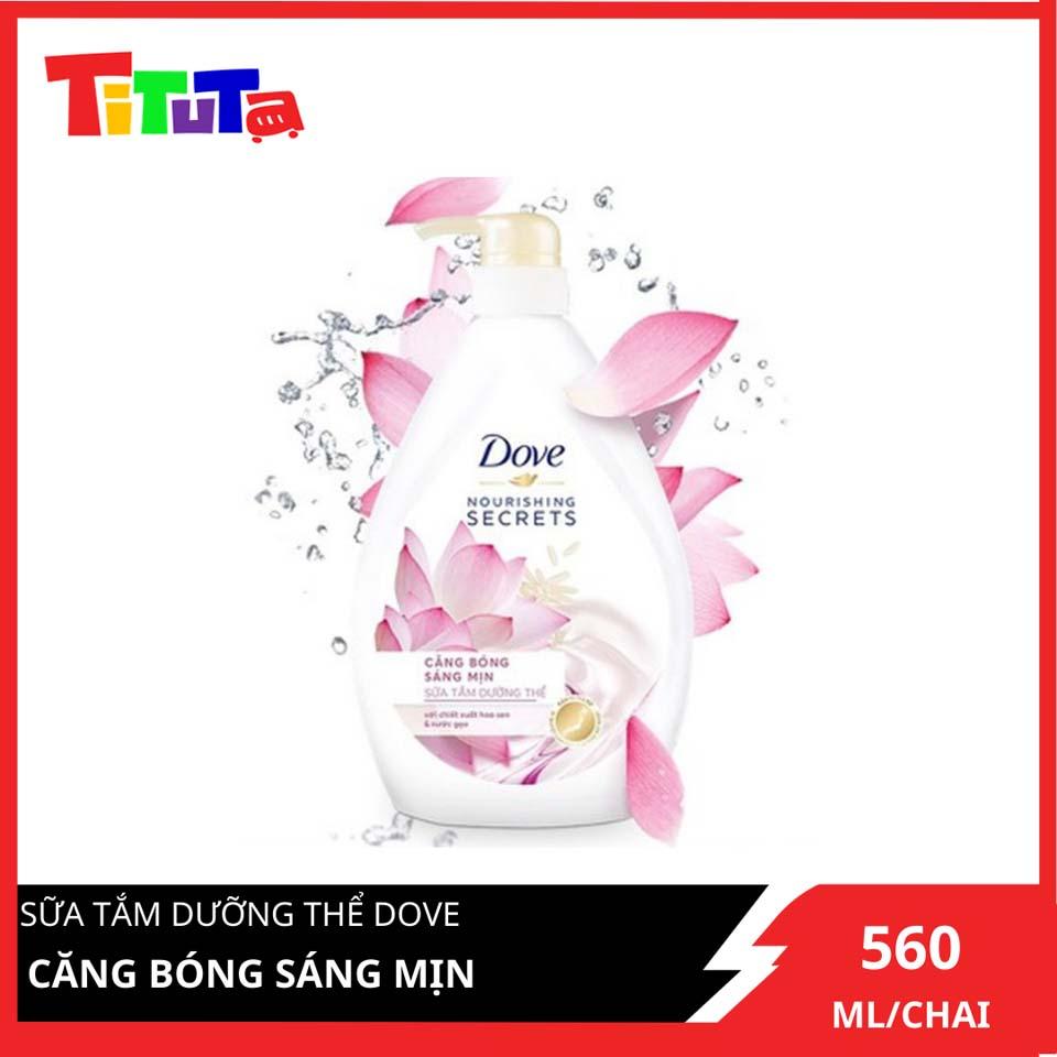 Sữa Tắm Dưỡng Thể Dove Dưỡng Ẩm Từ Thiên Nhiên Làm Sáng Da Với Chiết Xuất Hoa Sen Và Nước Gạo 530G