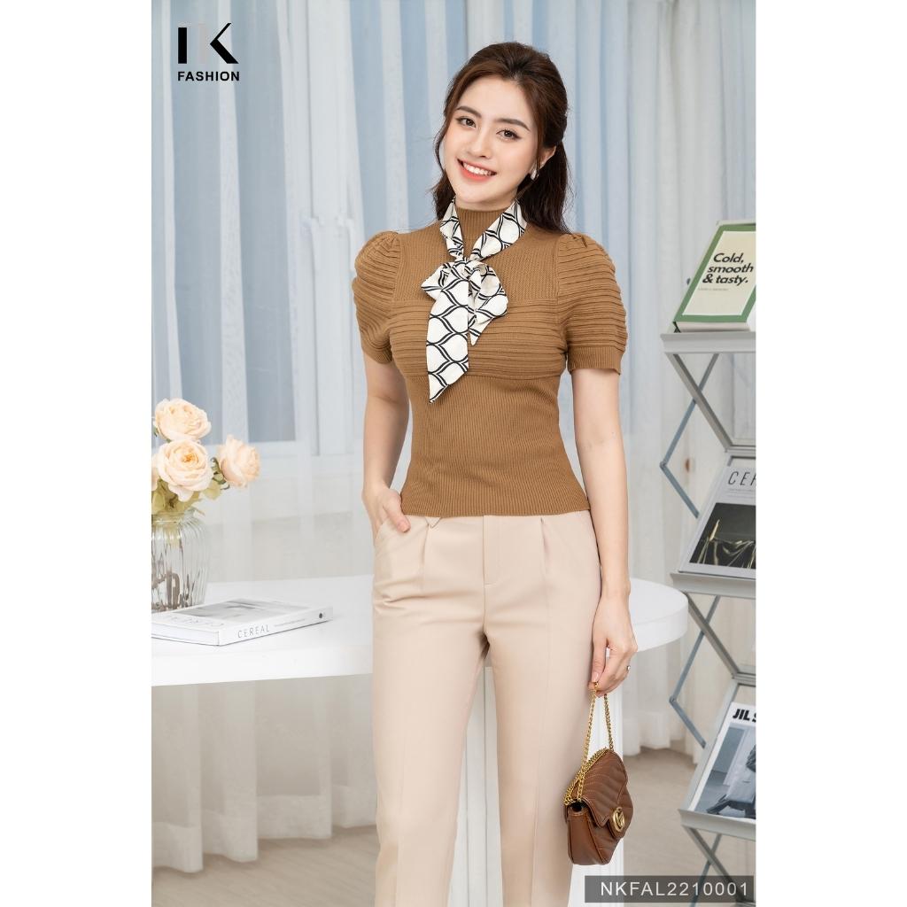 Áo Len Cộc Tay Bồng NK FASHION Thiết Kế Thanh Lịch Trẻ Trung Chất Vải Hàn Quốc Cao Cấp NKFAL2210001