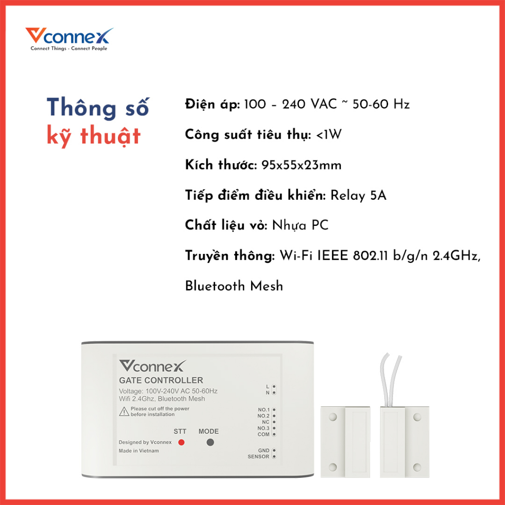 Bộ Điều Khiển Cửa Cổng Thông Minh Vconnex