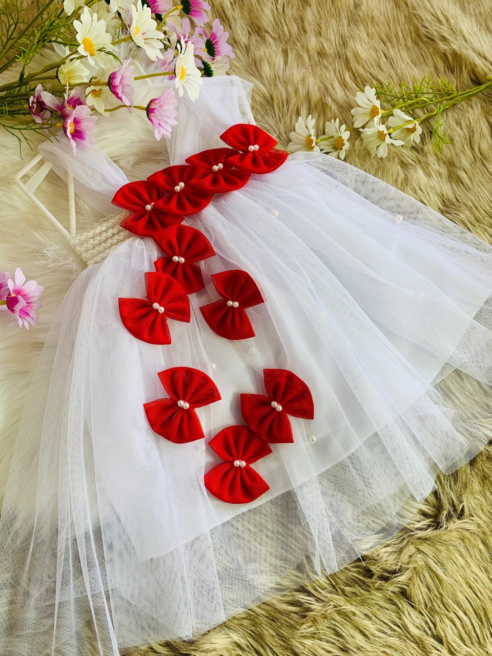 Đầm/Váy công chúa tutu dễ thương cho bé - nơ đính hạt + Ảnh thật