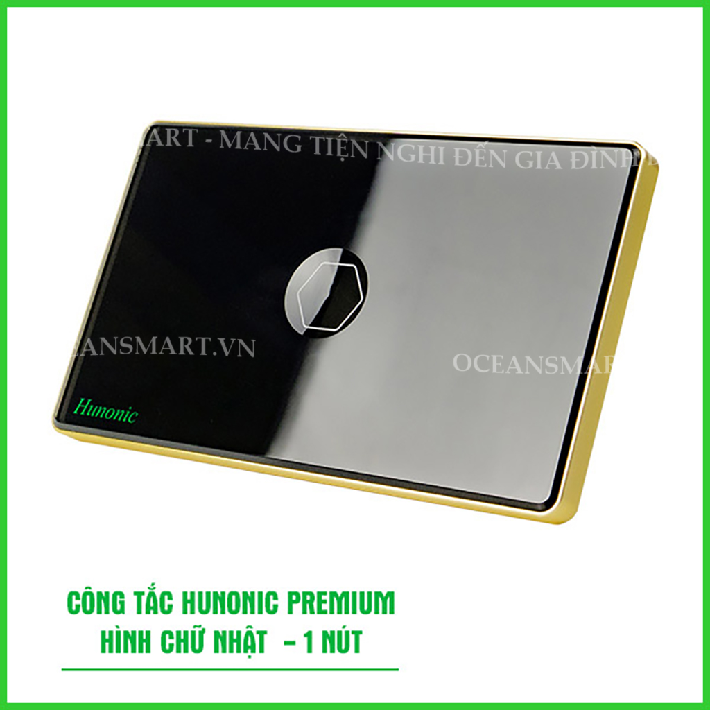 Công Tắc Cảm Ứng Thông Minh Hunonic Premium, Công Tắc Điều Khiển Từ Xa Qua Điện Thoại Viền Vàng - HNPRECD