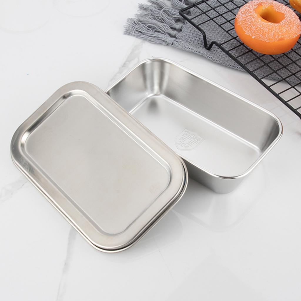 3X Stainless Steel Kitchen Food Crisper Containers Fresh Storage Box Rectangle