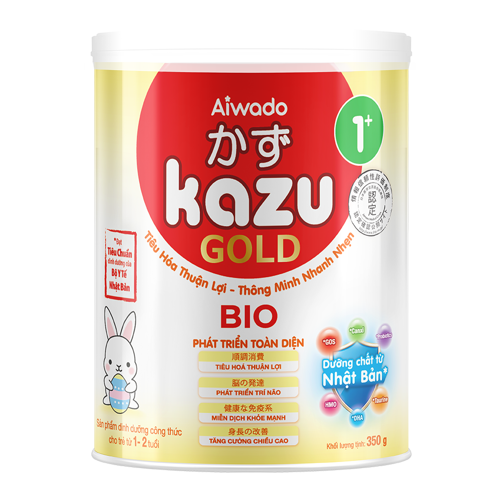 [Tinh tuý dưỡng chất Nhật Bản]  Sữa bột KAZU BIO GOLD 350g 1+ (từ 12 tháng đến 24 tháng)