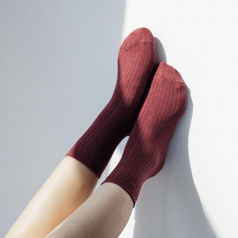 Tất cổ cao nữ vớ  trơn cao cổ Nam - Nữ tất vớ vintage Basic Unisex 9 màu Korea Socks