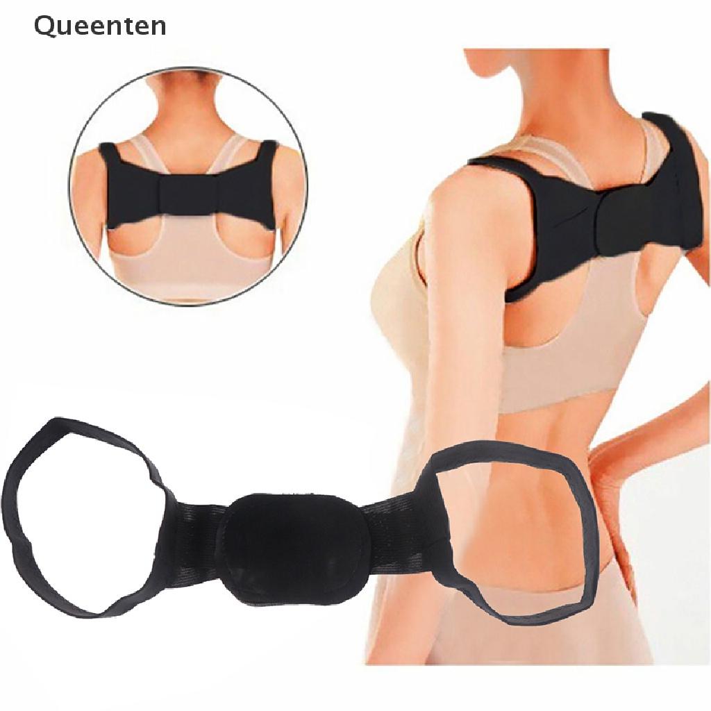 Queenten 1Pc Massager Shapewear Chest Belt Back Shoulder Posture Corrector Black QT