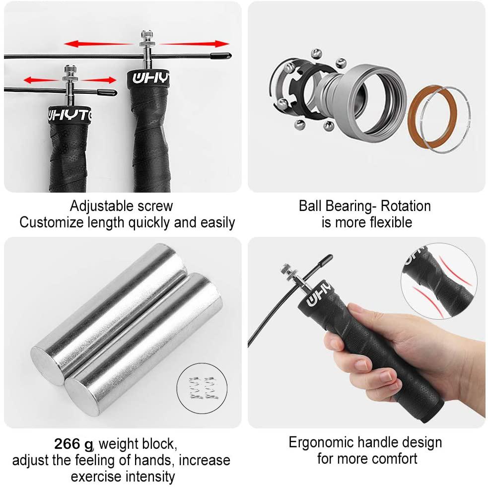2.5/3.4Mm Thể Dục Tốc Độ Dây Nhảy Crossfit Bỏ Qua Sợi Dây Có Trọng Số Nhảy Bỏ Sưu Tập Luyện Với Vòng Bi Chống trơn Trượt Tay Cầm