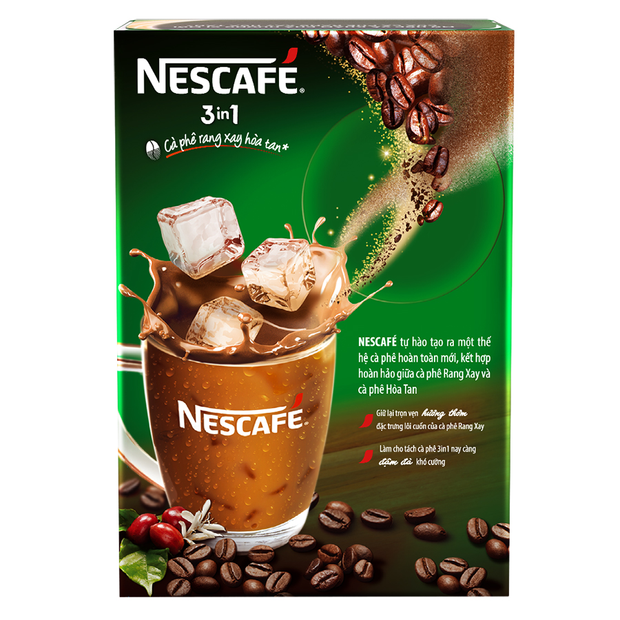 NESCAFÉ 3IN1 Công thức cải tiến - Vị rang đậm - Hộp 20 gói x 17 g