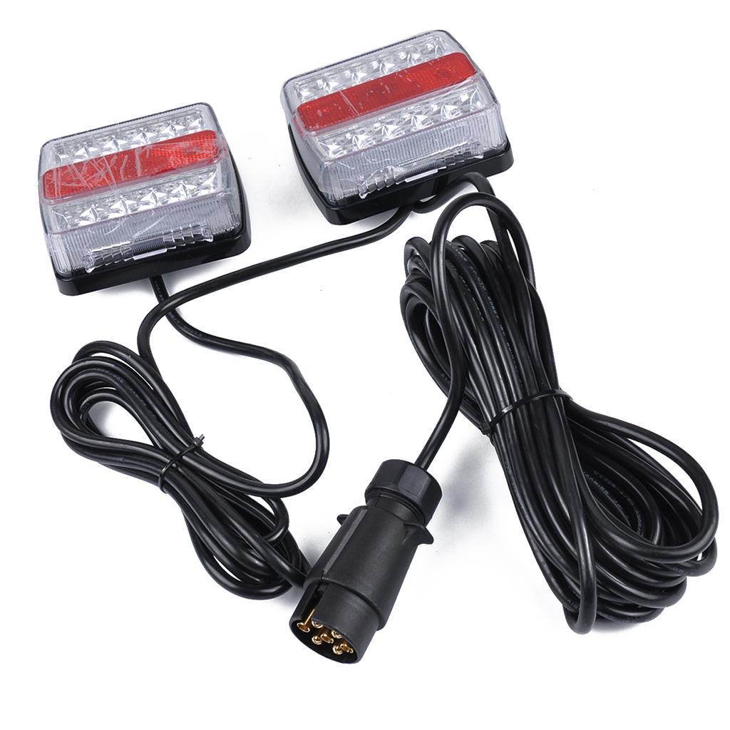 2pcs Universal LED Tail Lamp Rear Pause Lamp Stop Stop Light For Trailer