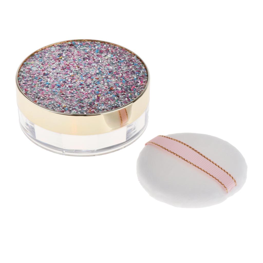 10G Makeup Loose Powder Case Blush Container W/ Mirror&Powder Puff