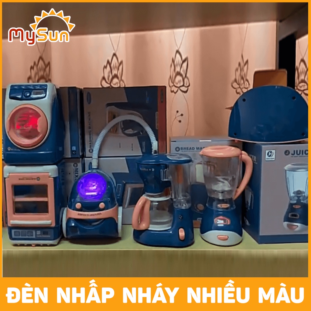 Bộ đồ chơi nhà bếp cỡ lớn cho bé gái tặng PIN AA: máy giặt, pha coffee, hút bụi, xay sinh tố tặng PIN AA