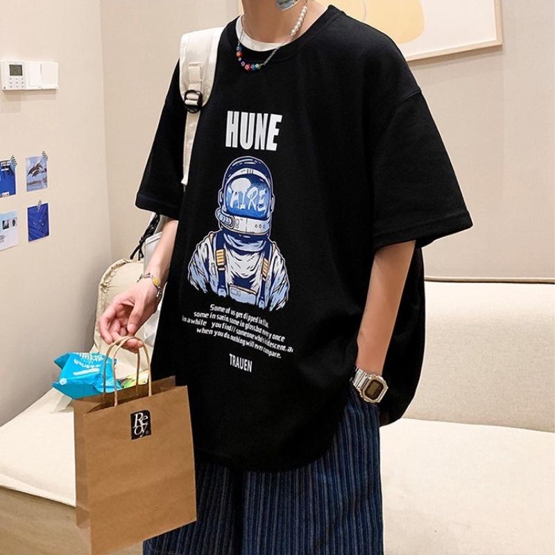 Áo thun nam nữ unisex basic tee form rộng cổ tròn cotton oversize trắng đen ulzzang giá rẻ in cool ngầu freesize HUNE