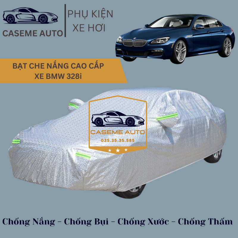 [BMW 328i] Bạt phủ xe ô tô tráng nhôm cao cấp dành cho xe BMW 328i , 3 lớp chống nóng, chống thấm, chống bụi - Hàng Chính Hãng