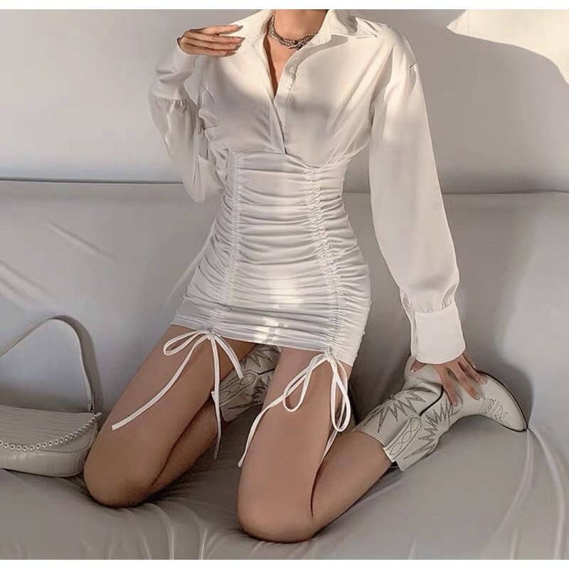 Đầm body rút dây hai bên xinh xắn