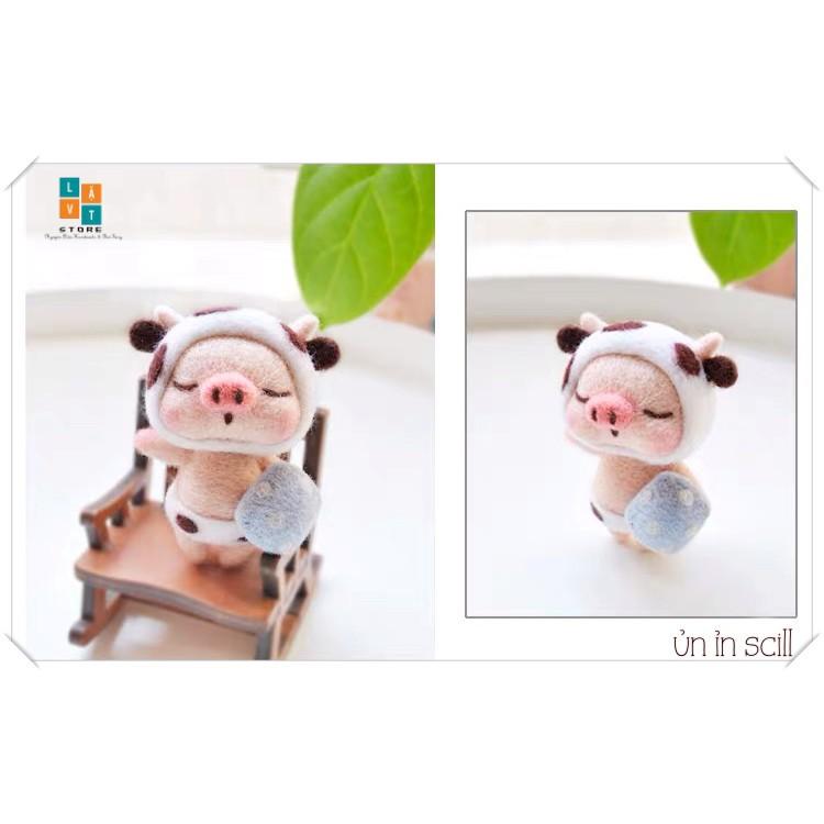 KIT LEN CHỌC ỦN ỈN SCILL - Needle Felting Pig - Handmade, Quà Tặng, DIYS
