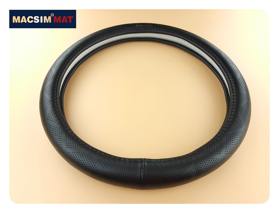 Bọc vô lăng cao cấp Macsim mã L632L size 39cm chất liệu da thật- Khâu tay thủ công