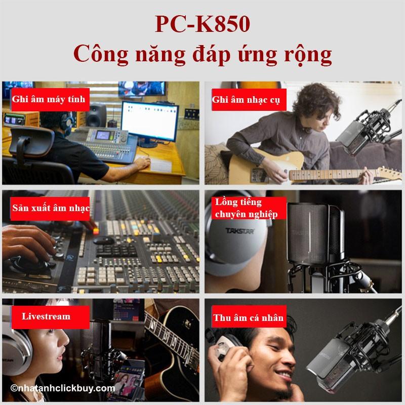 MICRO TAKSTAR PC-K850 Thu Âm Livestream Hát Karaoke Cao Cấp chuyên nghiệp - Hàng Chính Hãng