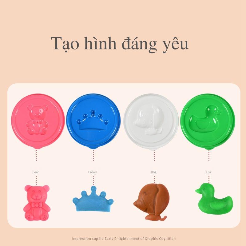 Bộ đất nặn cho bé 8 màu làm từ bột mì ăn được an toàn cho bé