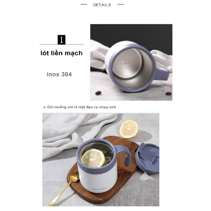 Cốc Giữ Nhiệt Đựng Coffee Hot and Cool - Ly Giữ Nhiệt Inox 304 Cao Cấp An Toàn Cho Sức Khỏe Dung Tích 500ml