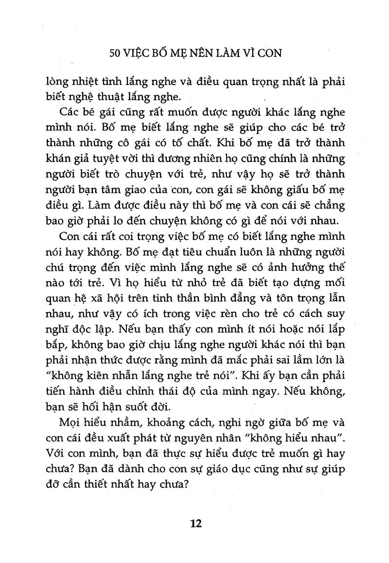 50 Việc Bố Mẹ Nên Làm Vì Con (Tái Bản 2015)