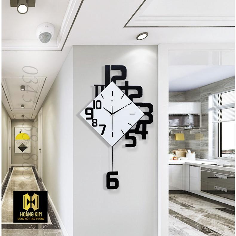 Đồng hồ trang trí đồng hồ treo tường decor size 34x64cm