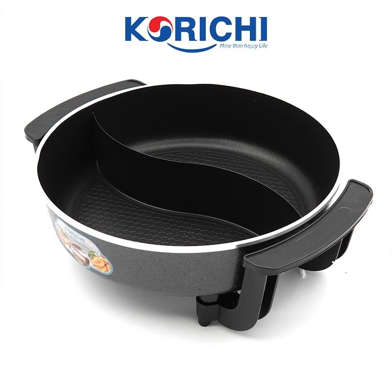 Nồi lẩu điện Korichi - KRC-3559 - 5.0L 1500W - Bảo hành 12 tháng (2 màu đỏ, ghi