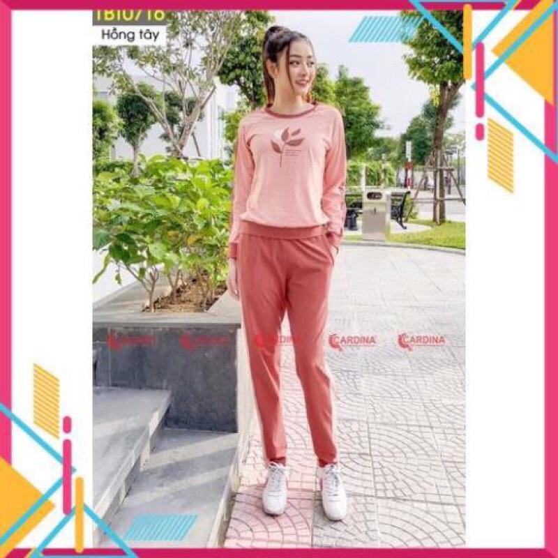Bộ thu hình in lá CARDINA cotton cao cấp co giãn 4 chiều mã 1BT07