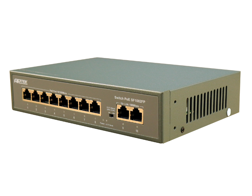 Switch APTEK SF1082FP 8 port POE &amp; 2 Uplink FE - Hàng chính hãng