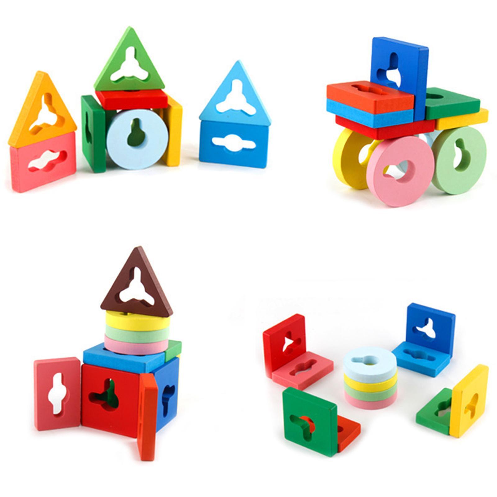 Montessori Wooden Sorter Stacking Toy Puzzles Toy for Preschool Kids Girls