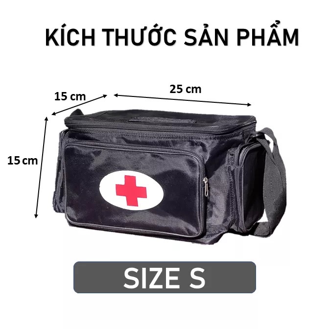 Túi y tế đen size S