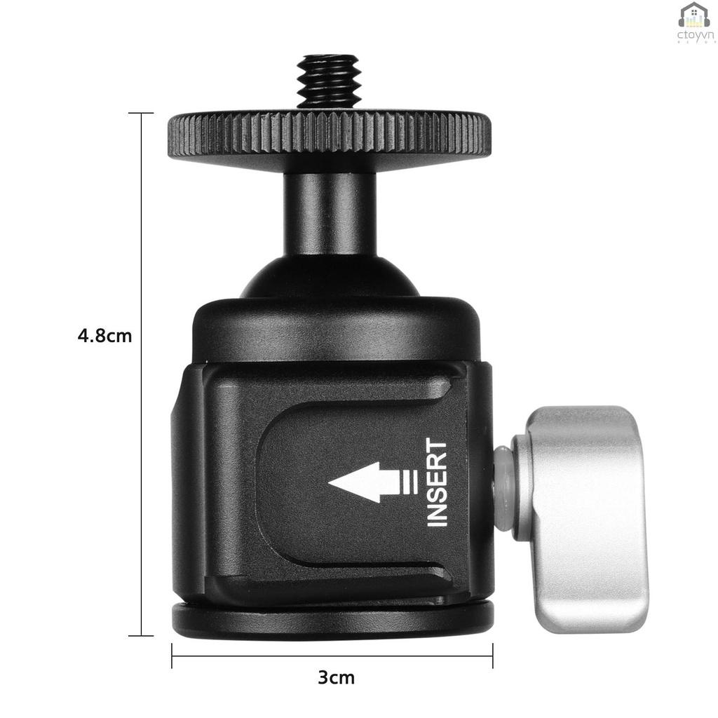 Đầu bi hợp kim nhôm CNC 5KG kèm ốc vít 1/4inch thông dụng cho máy ảnh DSLR SLR