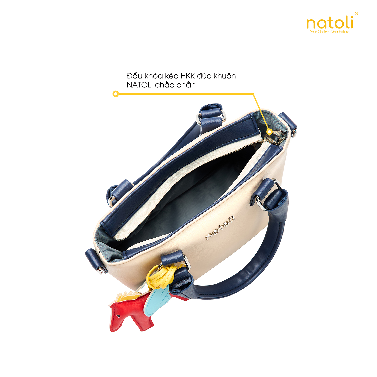 Túi đeo chéo da cầm tay NATOLI, túi xách mini đeo chéo chống nước cao cấp BST Chic Mini Tote T32